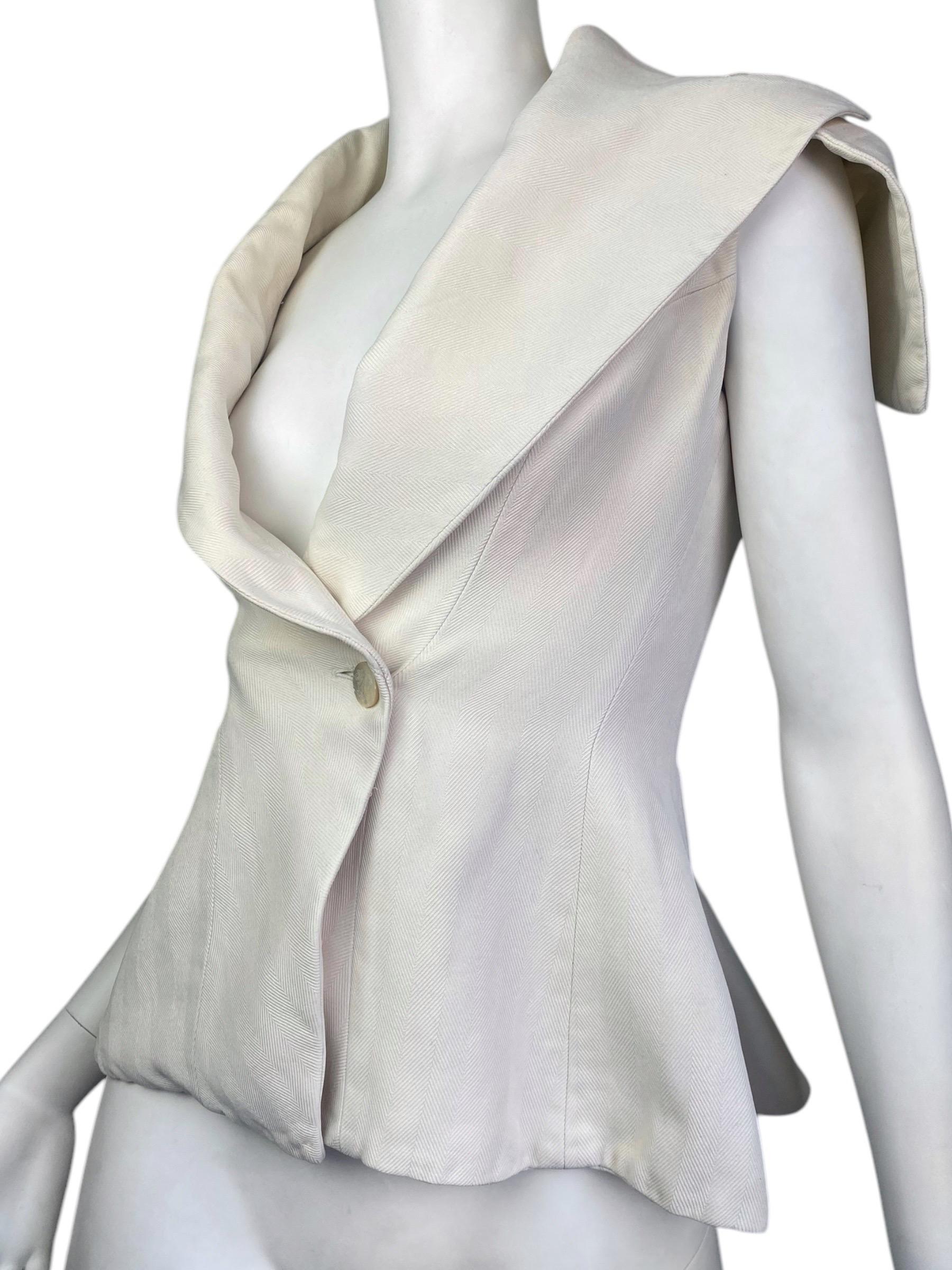 ALEXANDER MCQUEEN ss1999 «NO. 13» CREAM SILK SCULPTED BLAZER 5