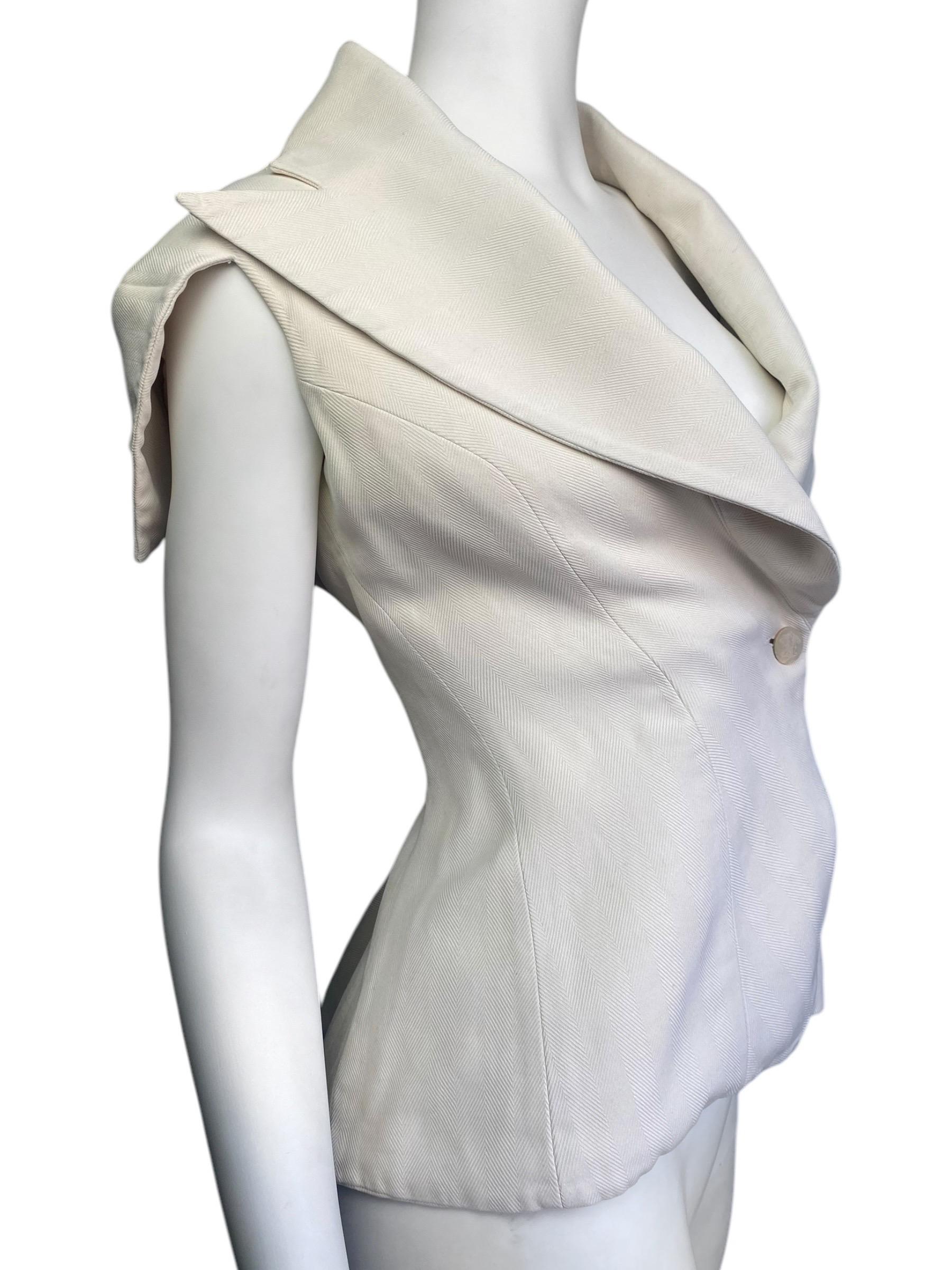 ALEXANDER MCQUEEN ss1999 «NO. 13» CREAM SILK SCULPTED BLAZER 6