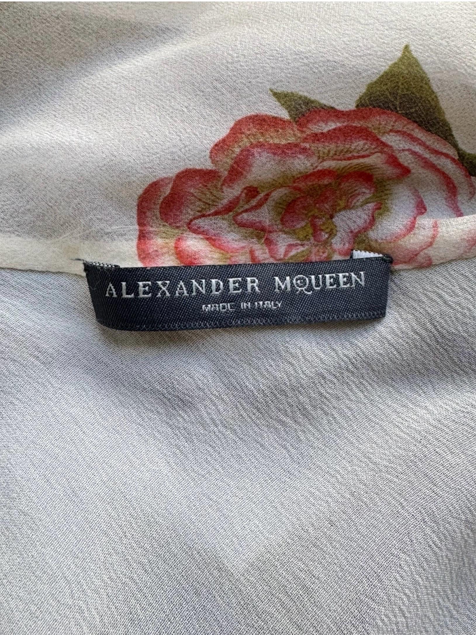ALEXANDER MCQUEEN ss2007 « SARABANDE » BEIGE SILK BIRDS PRINT TANK TOP 8