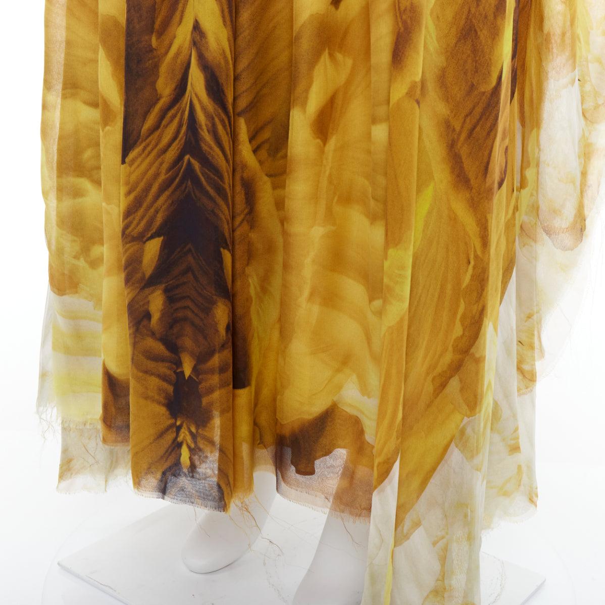ALEXANDER MCQUEEN SS2011 Runway yellow gold embellished kaftan dress IT38 XS For Sale 5