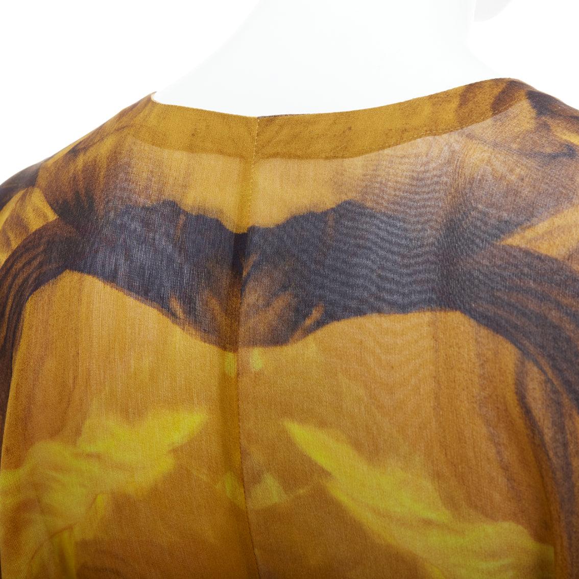 ALEXANDER MCQUEEN SS2011 Runway yellow gold embellished kaftan dress IT38 XS For Sale 7