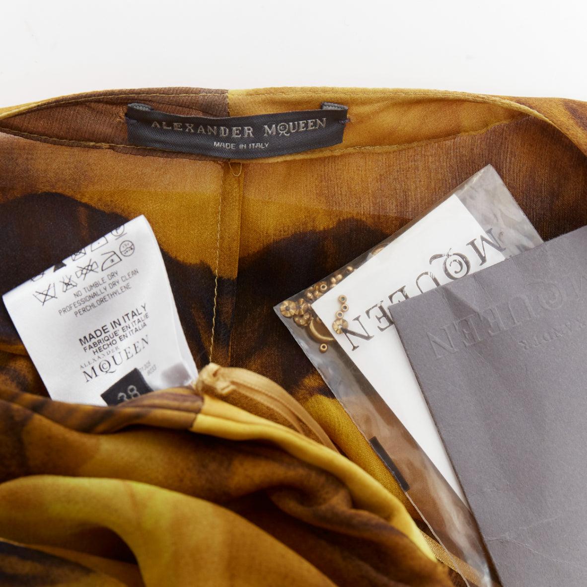 ALEXANDER MCQUEEN SS2011 Runway yellow gold embellished kaftan dress IT38 XS For Sale 8