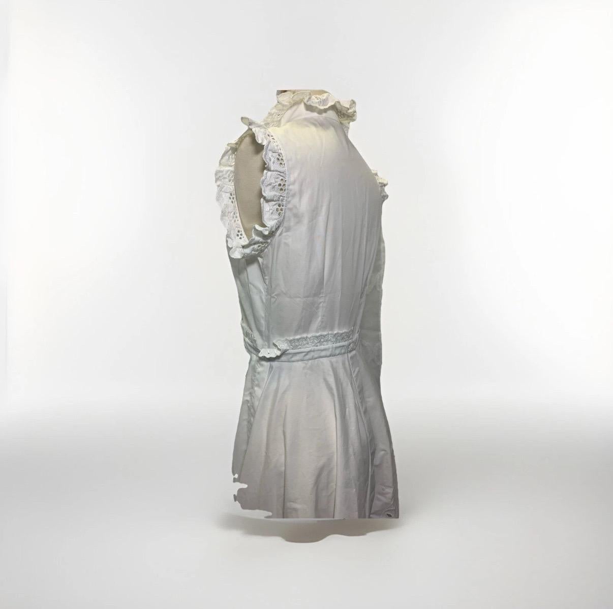 da uomo o donna Alexander McQueen SS2020 - Vestito con volant con occhielli in bianco - Taglia IT 40 (US 4/6) in vendita