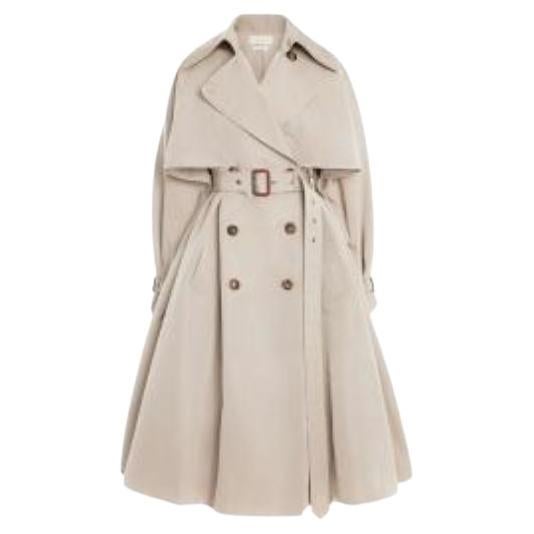 Alexander McQueen Stone Polyfaille Parachute Trench Coat For Sale