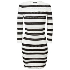 Alexander McQueen Striped Lace Knit Dress