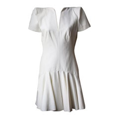Alexander McQueen Structured-Shoulder Crepe Dress 