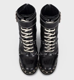 Alexander McQueen Studded Platform Leather Ankle Boots Sz.38