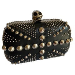 Alexander McQueen Studded Union Jack Skull Box Clutch