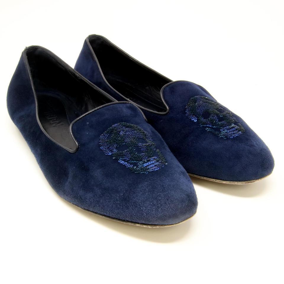 Bailarinas Alexander McQueen con logotipo de calavera de ante y lentejuelas en venta 2