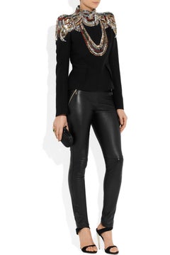 ALEXANDER MCQUEEN Swarovski crystal-embellished black jacket