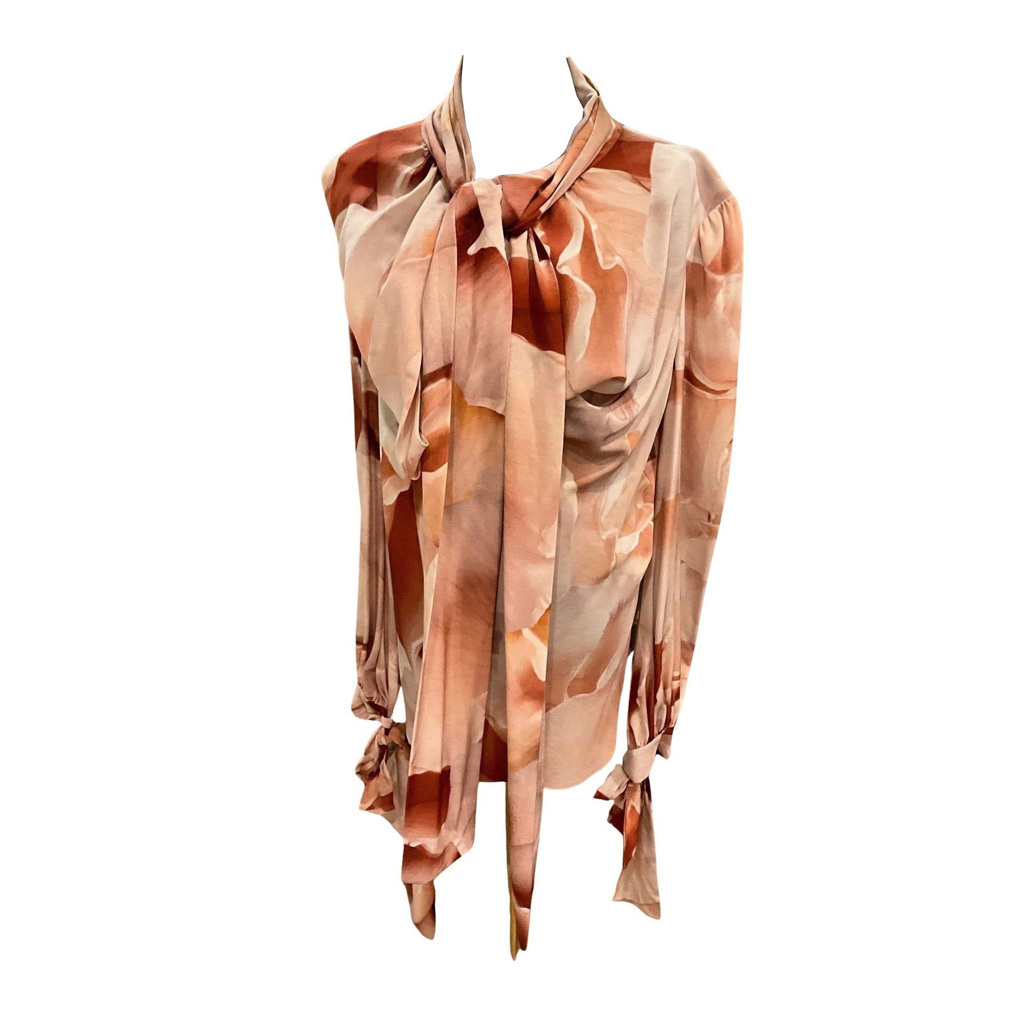 Alexander McQueen Tan and Brown Print Blouse