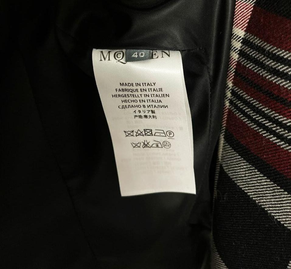 Black Alexander McQueen Tartan Wool Blazer Jacket EU 40