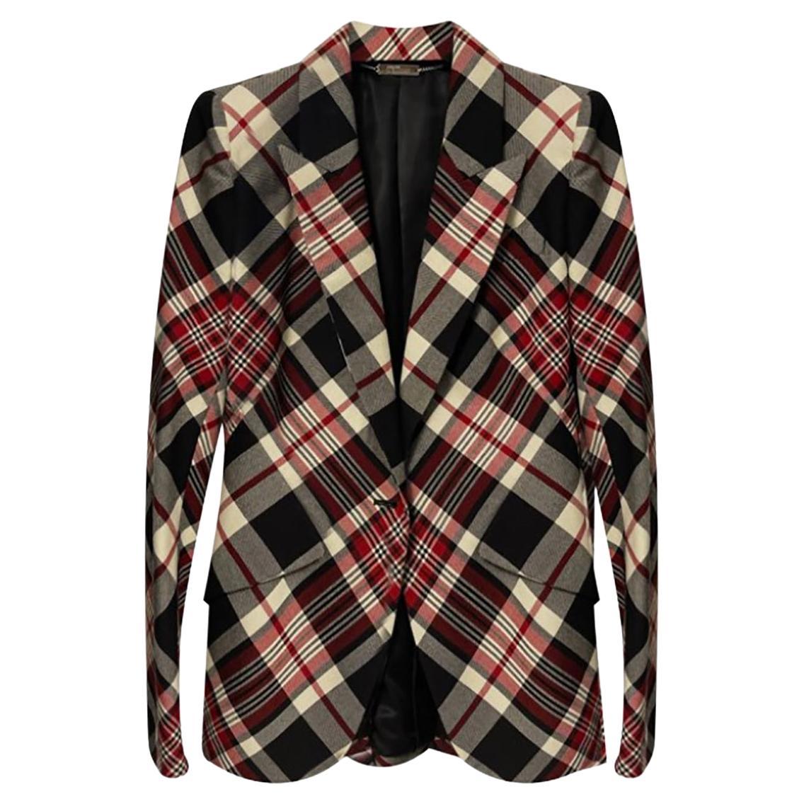 Alexander McQueen Tartan Wool Blazer Jacket EU 40