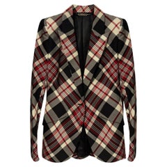 Alexander McQueen Tartan Wool Blazer Jacket EU 40