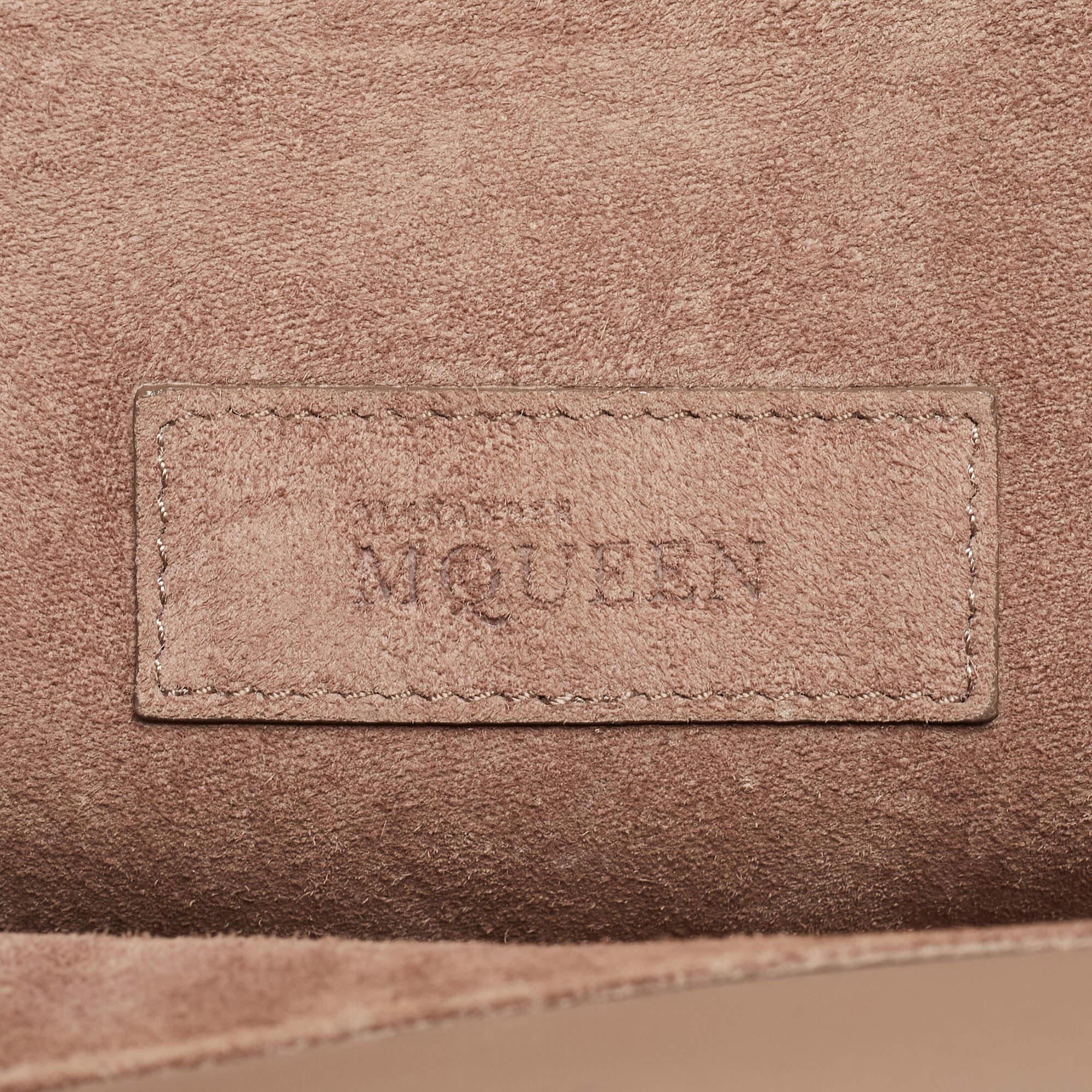 Alexander McQueen Taupe Textured Leather Heroine Chain Shoulder Bag 9