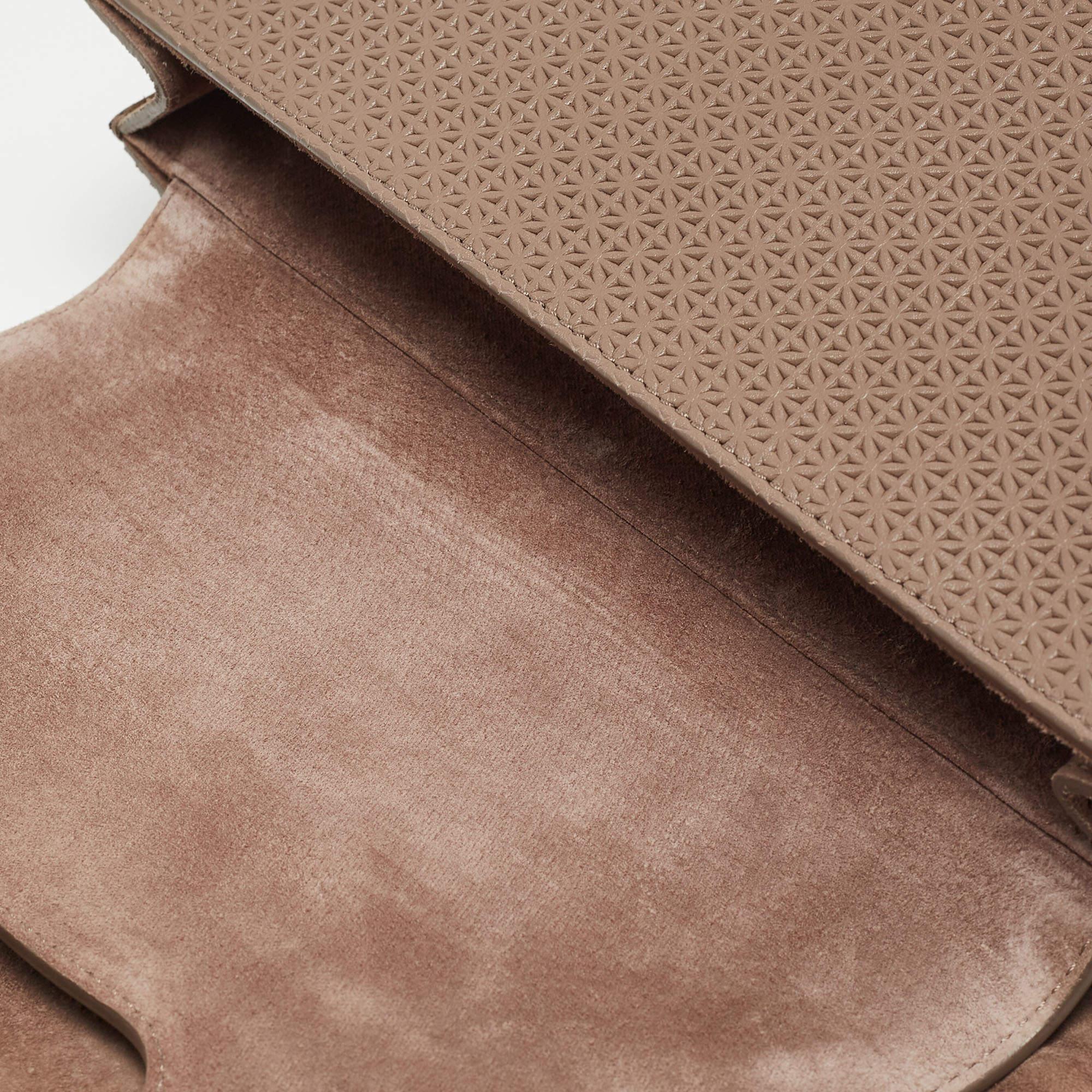 Alexander McQueen Taupe Textured Leather Heroine Chain Shoulder Bag 1