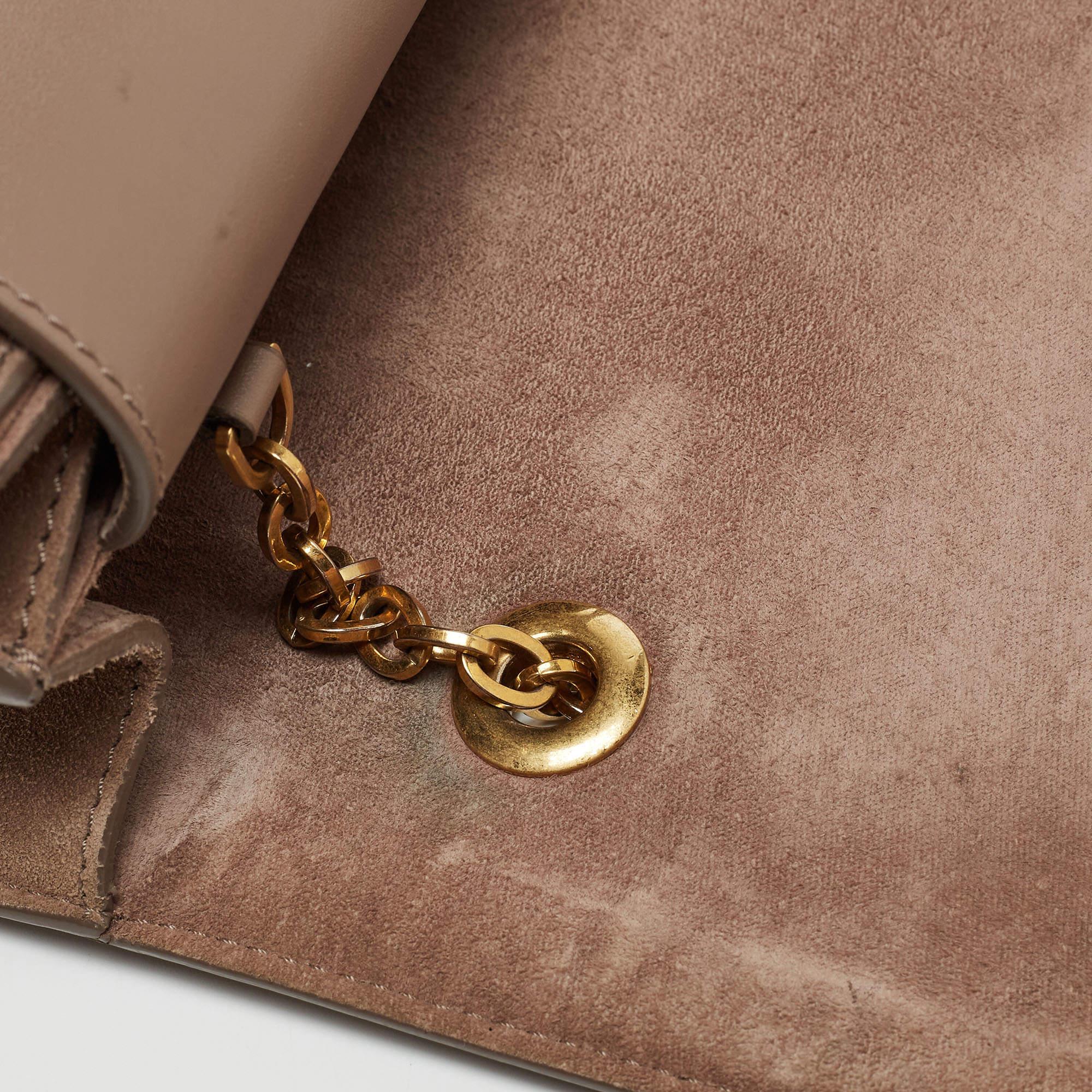 Alexander McQueen Taupe Textured Leather Heroine Chain Shoulder Bag 3