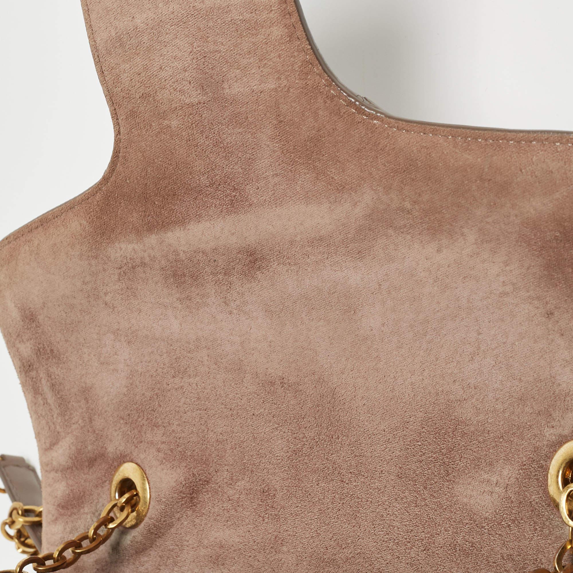 Alexander McQueen Taupe Textured Leather Heroine Chain Shoulder Bag 4