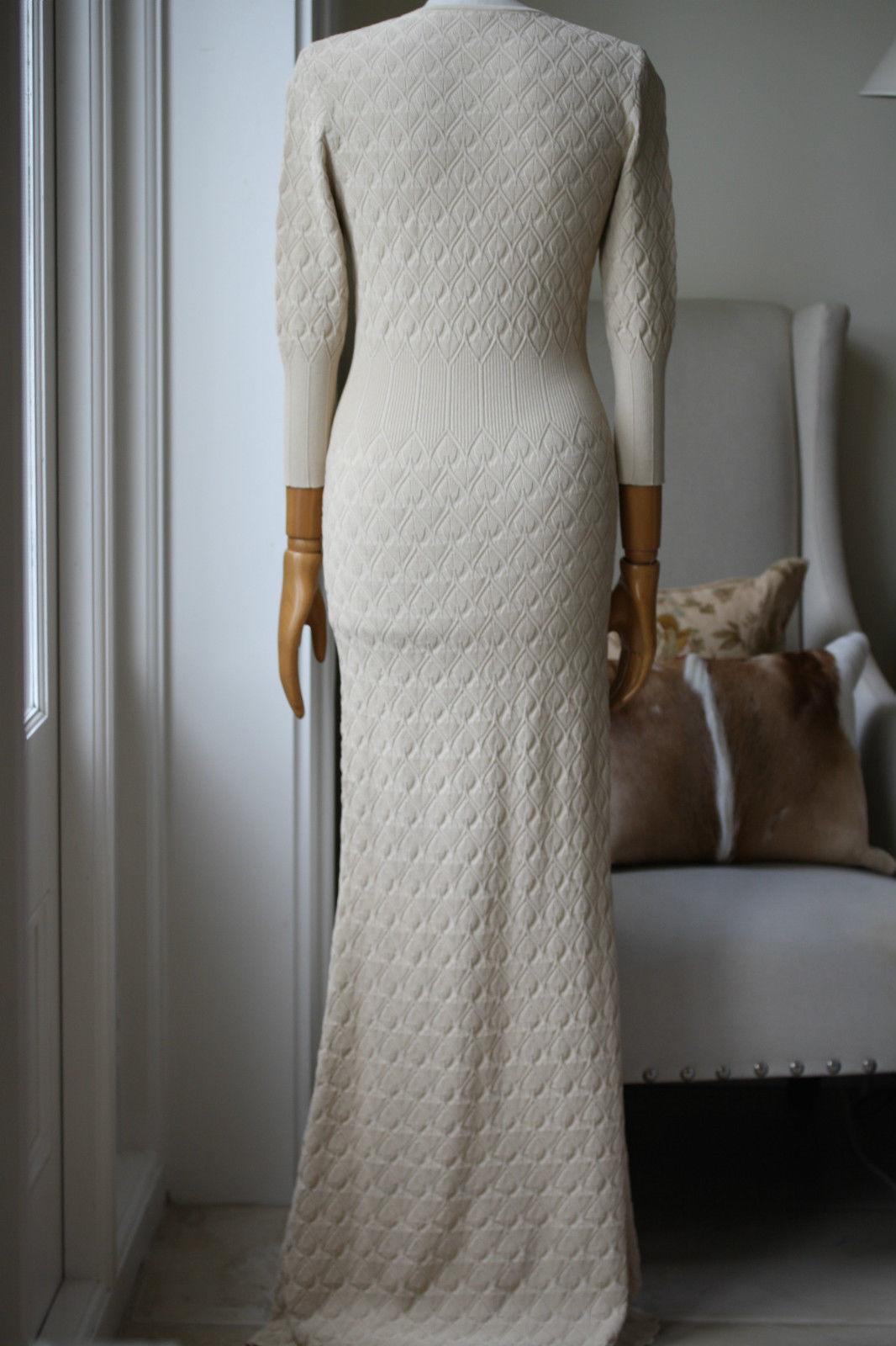 Beige Alexander McQueen Textured Knit Maxi Dress