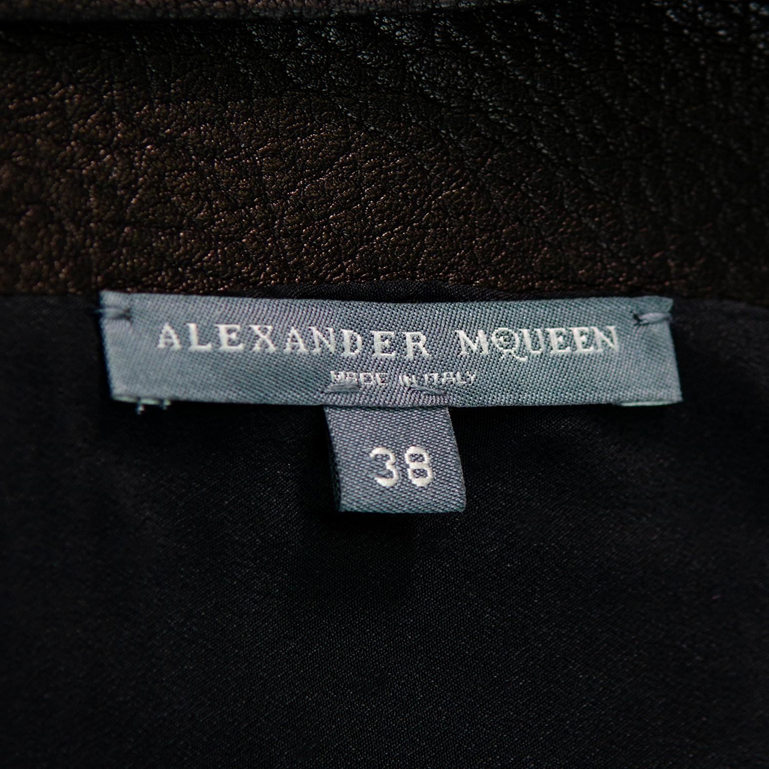 ALEXANDER MCQUEEN Textured Leather Bubble Dress For Sale 5