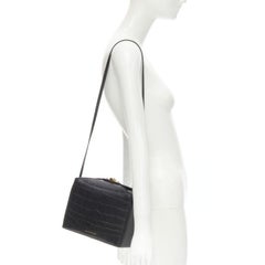 ALEXANDER MCQUEEN The Box black scaled leather gold turn lock crossbody bag
