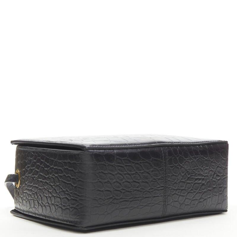 ALEXANDER MCQUEEN The Box black scaled leather gold turn lock crossbody bag 1