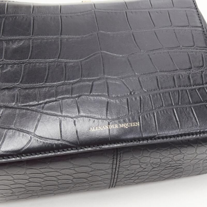 ALEXANDER MCQUEEN The Box black scaled leather gold turn lock crossbody bag 4