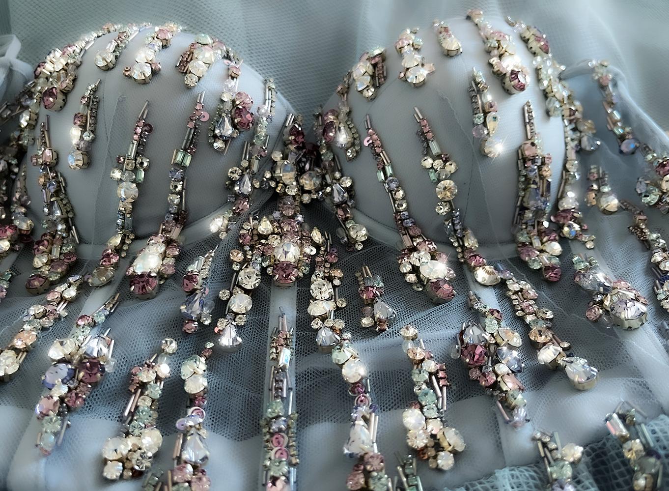 Alexander McQueen Gown The Cosmic Rain Dress  Embroidery Corset For Sale 5