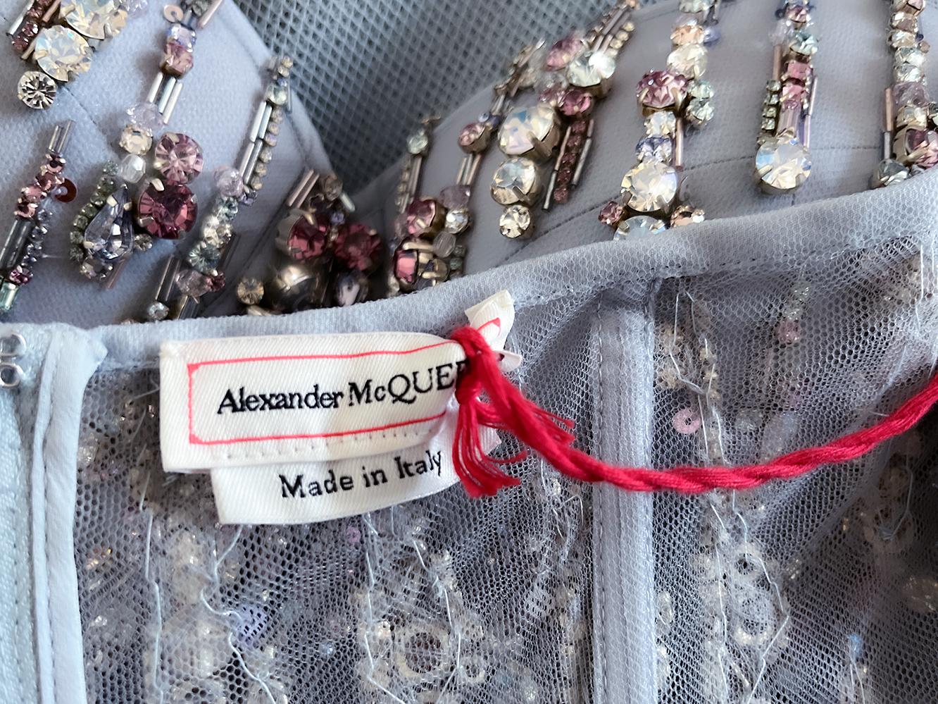Alexander McQueen Gown The Cosmic Rain Dress  Embroidery Corset For Sale 7