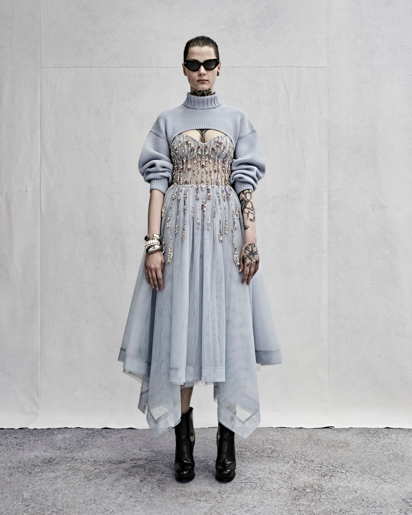 Alexander McQueen Gown The Cosmic Rain Dress  Embroidery Corset For Sale 2