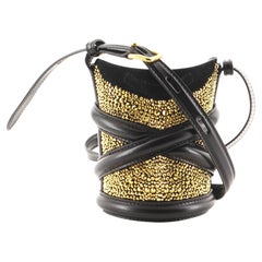 Alexander McQueen The Curve Bucket Bag Crystal Embellished Leather Small