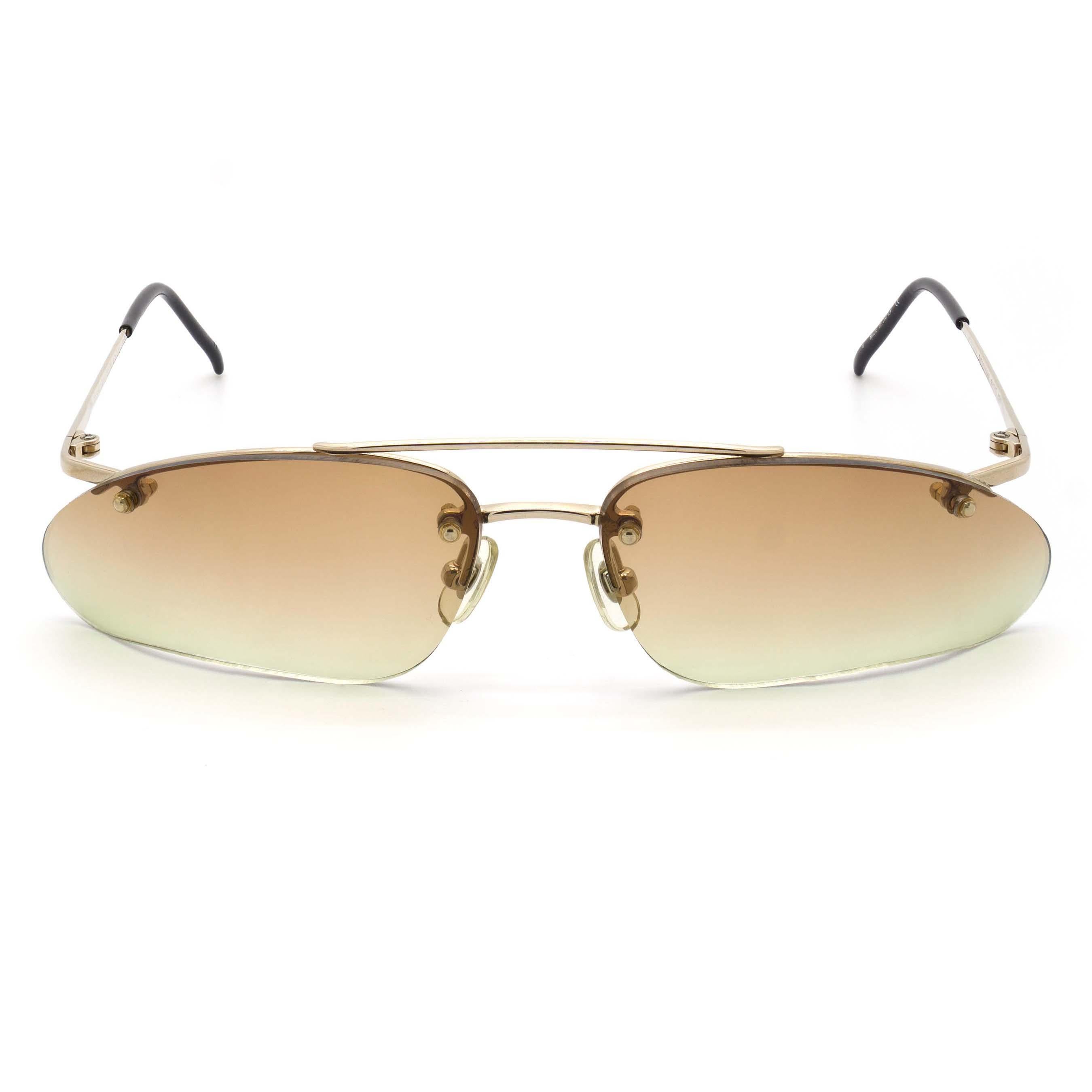 Beige Alexander McQueen titanium 1990s sunglasses For Sale