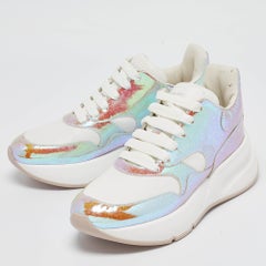Alexander McQueen Transparent/White PVC and Leather Lace Up Sneakers Size 38