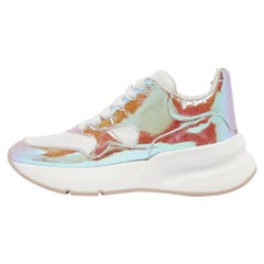 Alexander McQueen Transparent/White PVC and Leather Lace Up Sneakers Size 38
