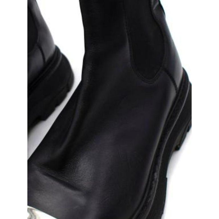 Alexander McQueen Tread Metal Toe-Cap Leather Chelsea Boots  display picture 2