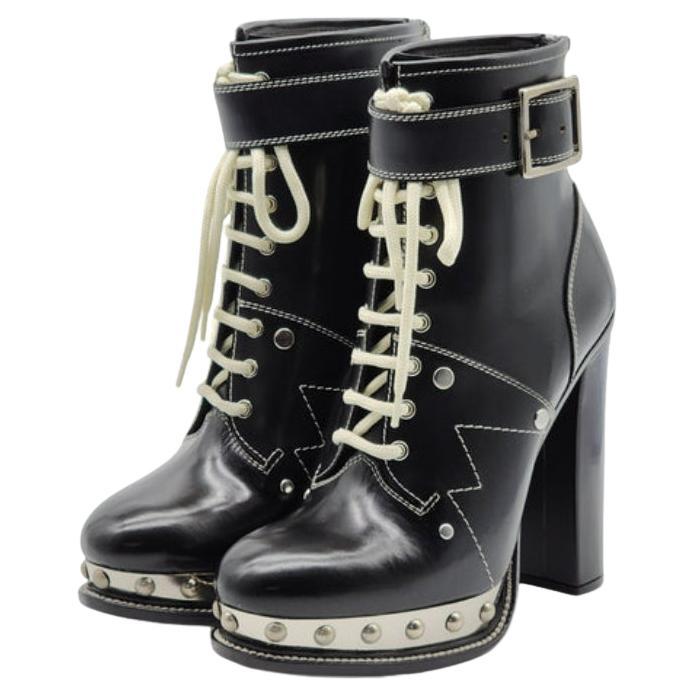 Alexander McQueen Tread Slick Boots Leather in Black For Sale