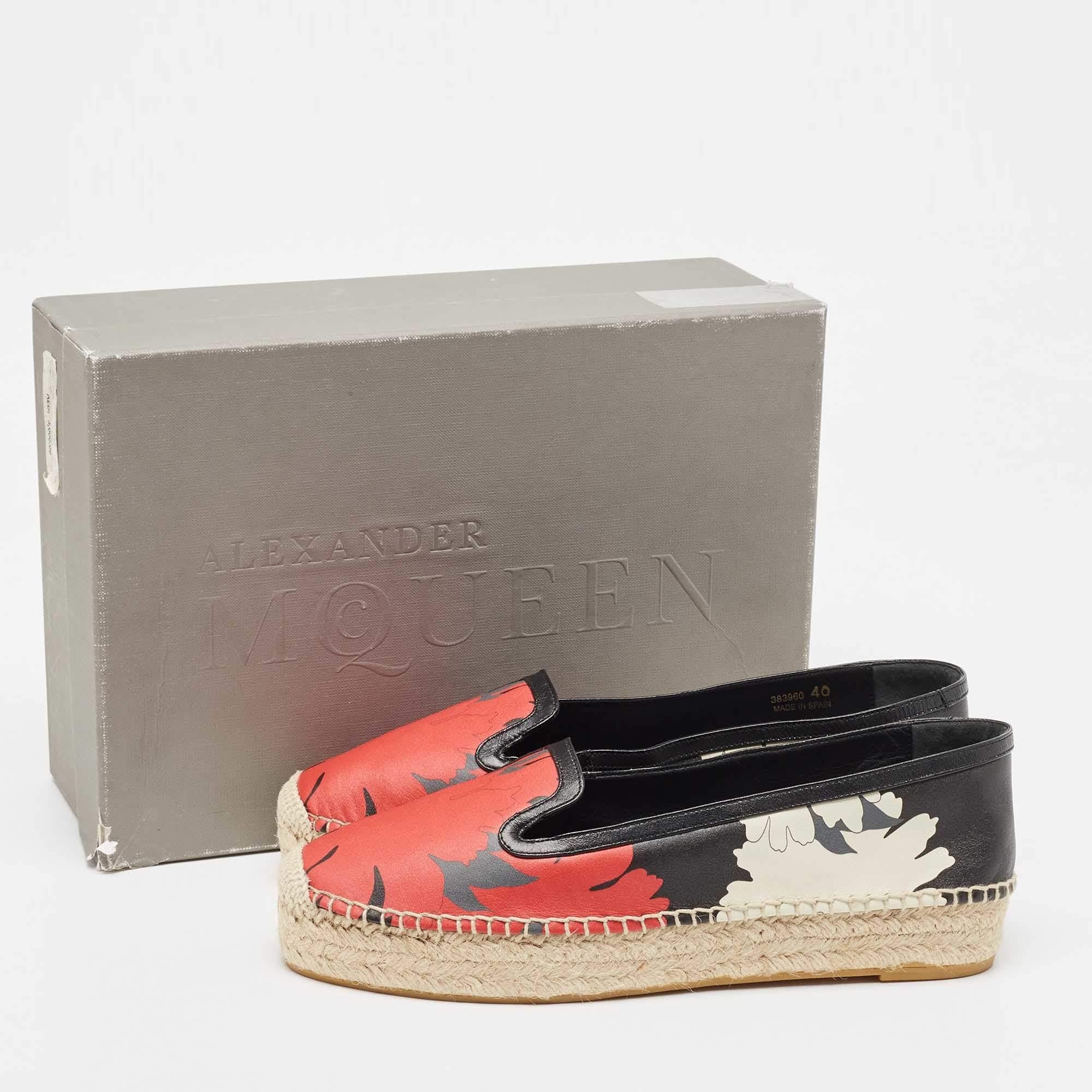 Alexander McQueen Tricolor Leather Espadrille Flats Size 40 4