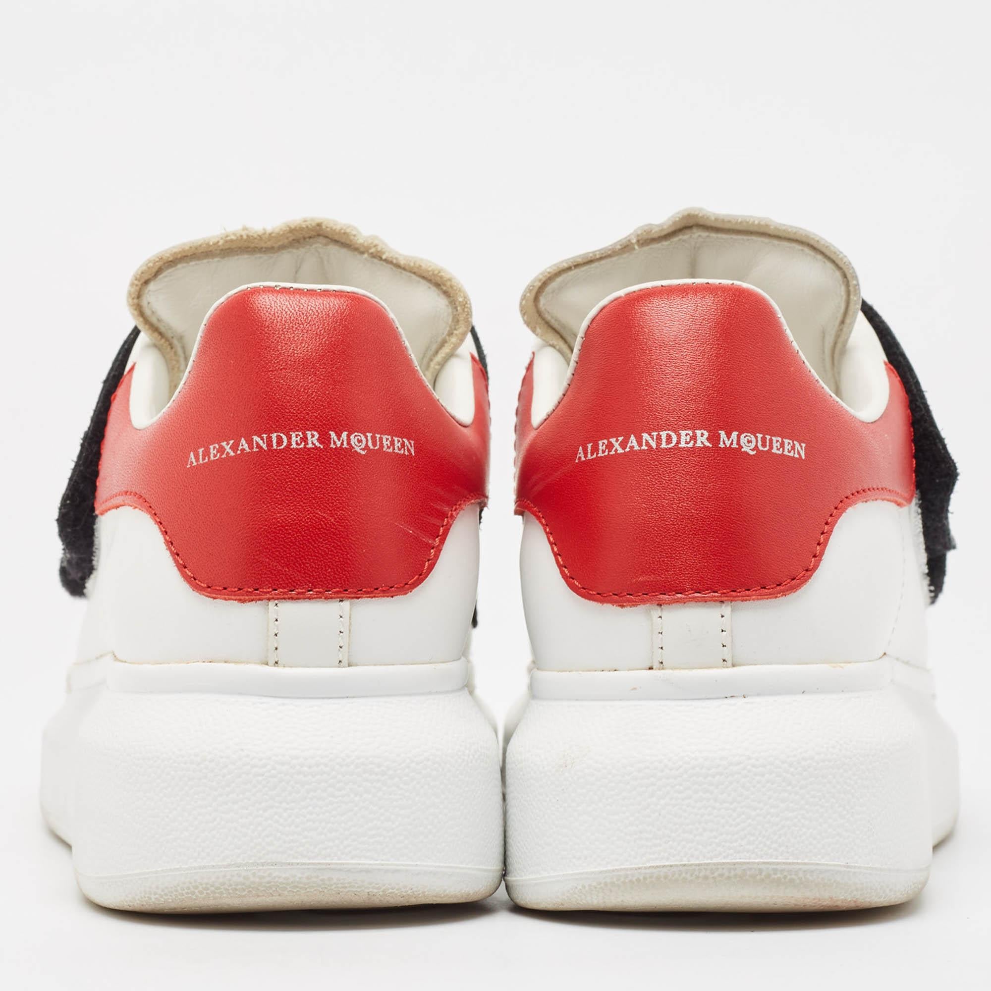 Women's Alexander McQueen Tricolor Leather Oversized Velcro Strap Sneakers Size 35