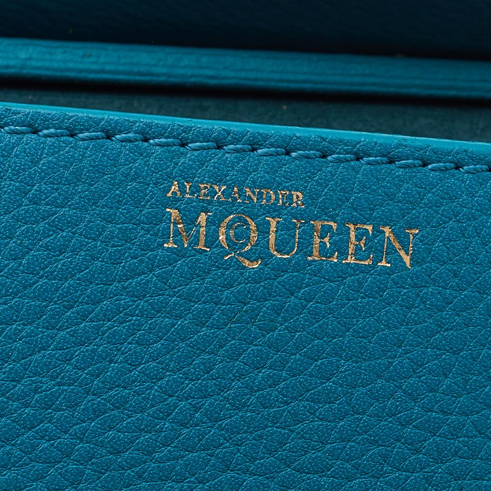 Alexander McQueen Turquoise Leather Mini Heroine Bag 5