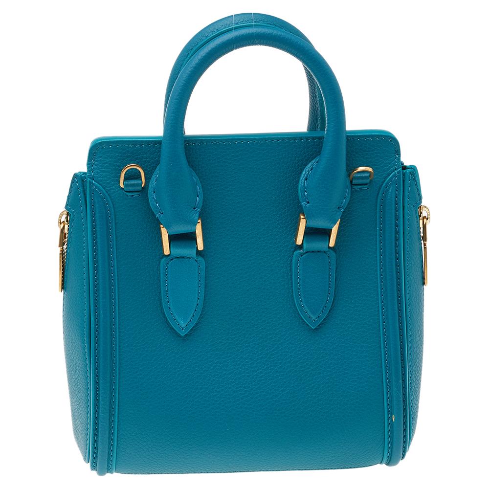 Alexander McQueen Turquoise Leather Mini Heroine Bag 3