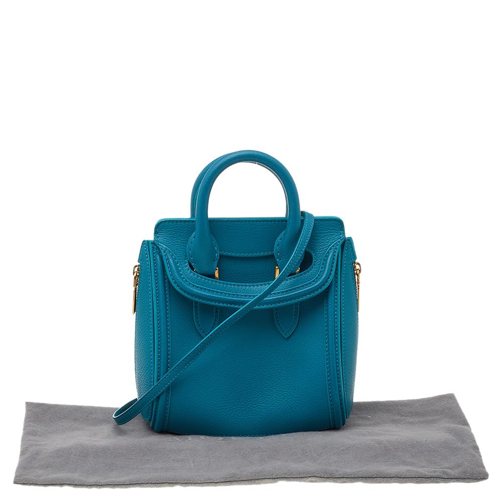 Alexander McQueen Turquoise Leather Mini Heroine Bag 6