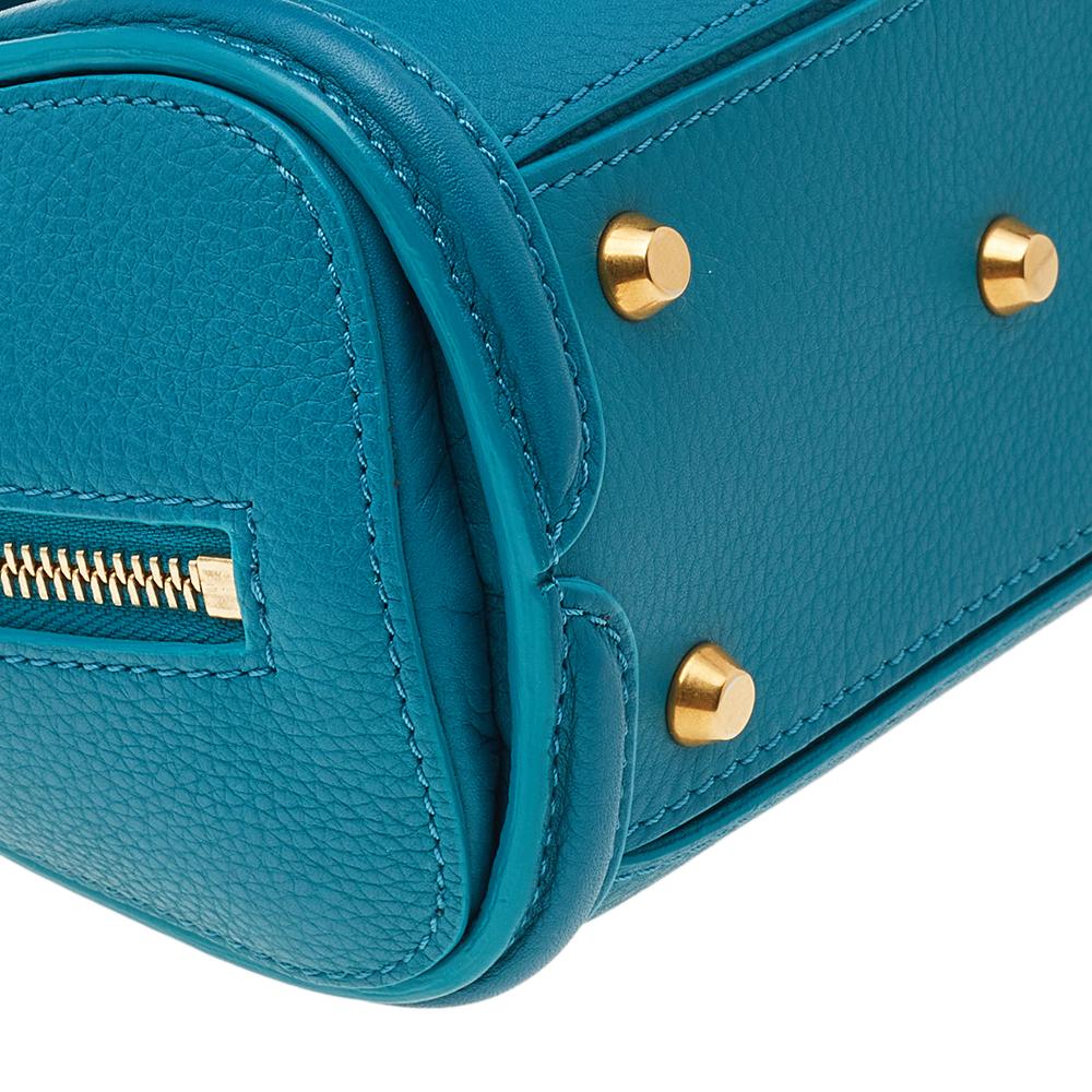 Blue Alexander McQueen Turquoise Leather Mini Heroine Bag
