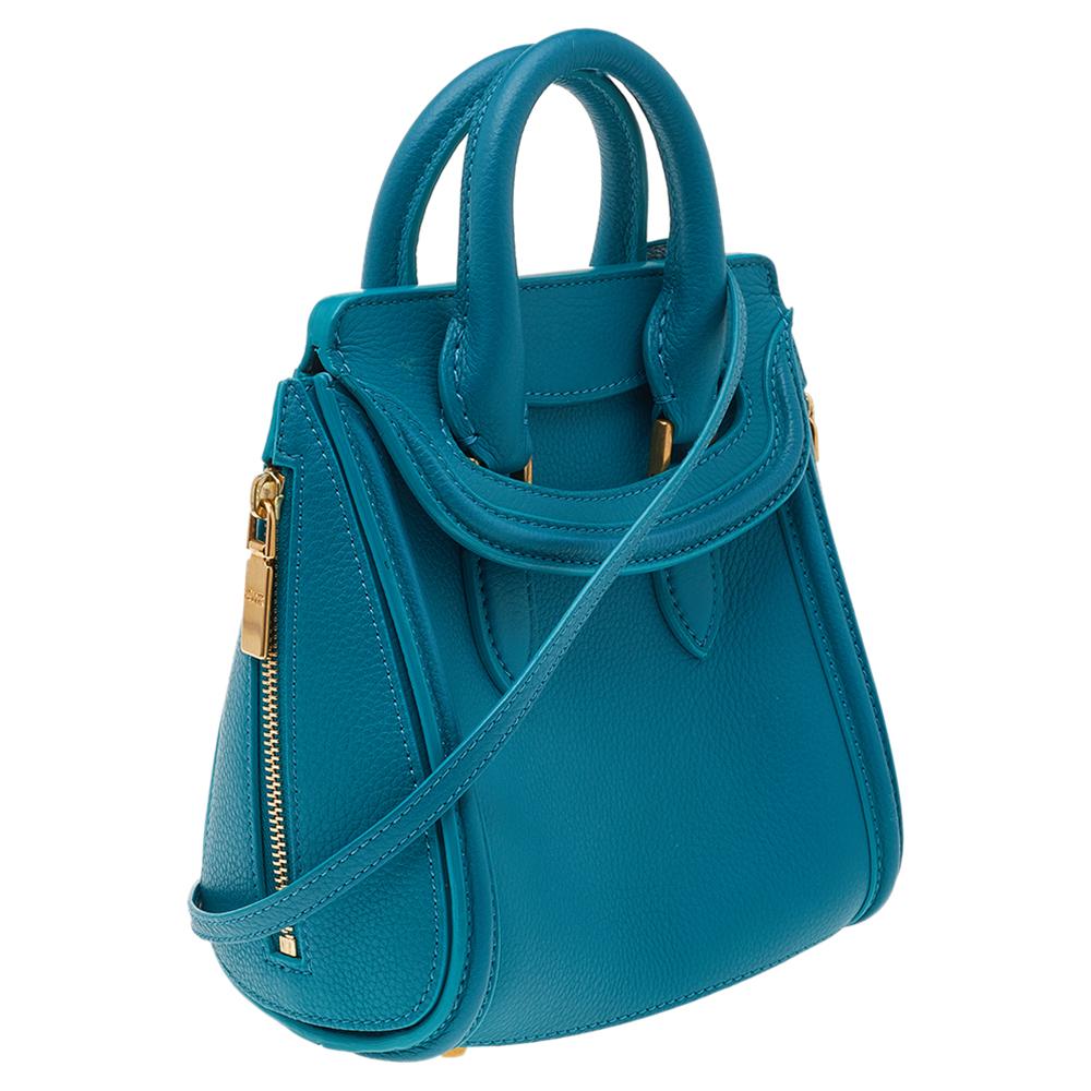 Alexander McQueen Turquoise Leather Mini Heroine Bag 1