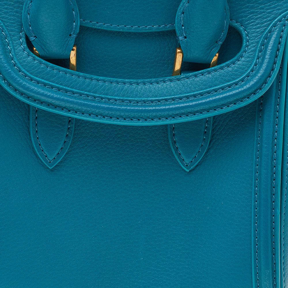 Alexander McQueen Turquoise Leather Mini Heroine Bag 4