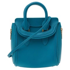 Alexander McQueen Turquoise Leather Mini Heroine Bag