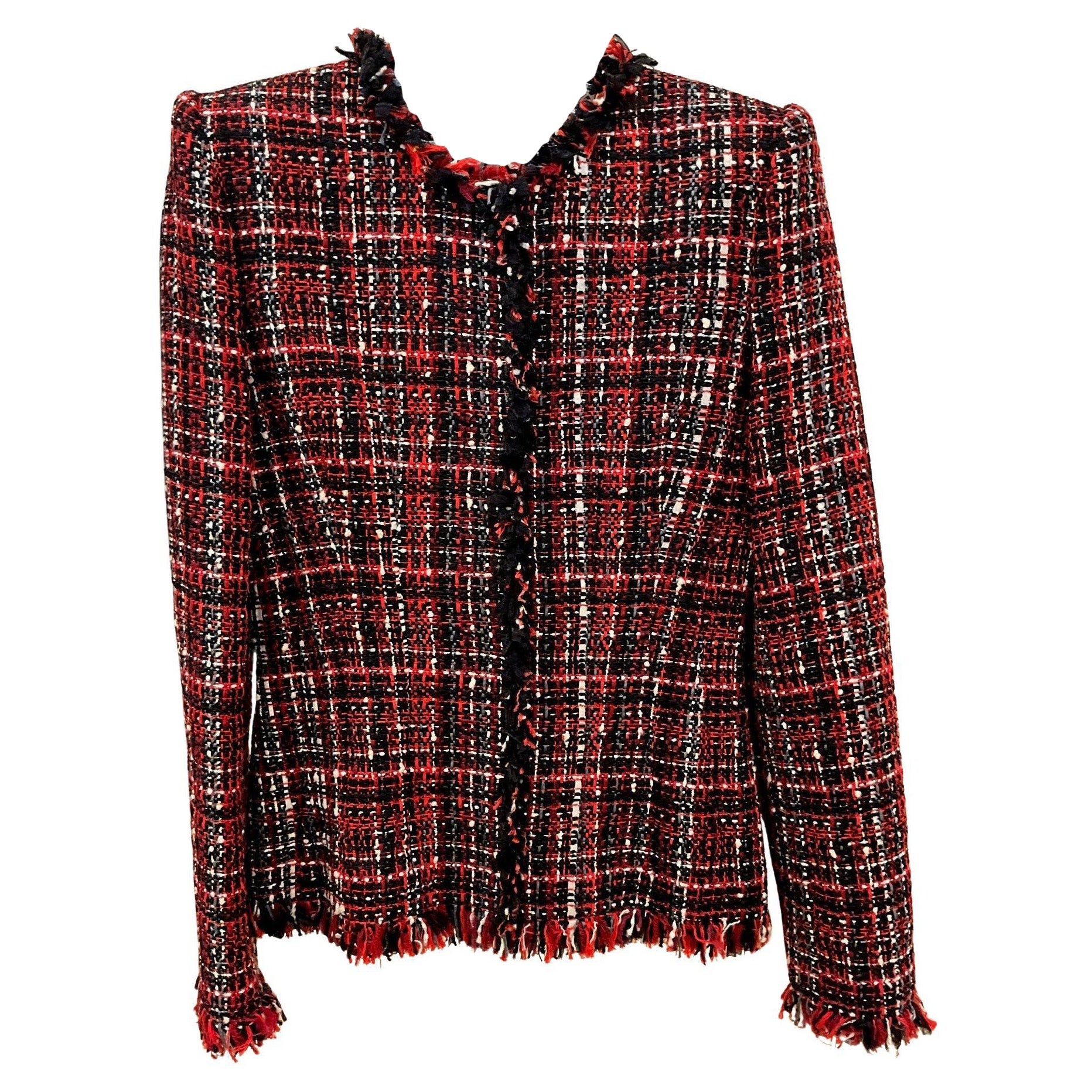 Alexander McQueen Tweed Jacket with Fringe Detail