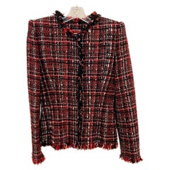 Alexander McQueen Tweed Jacket with Fringe Detail