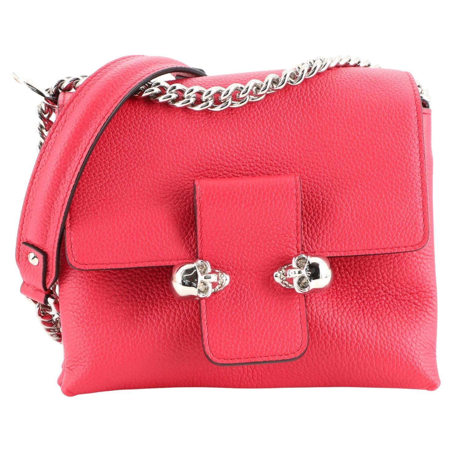 Alexander McQueen Orange Leather Mini Heroine Chain Crossbody Bag at ...