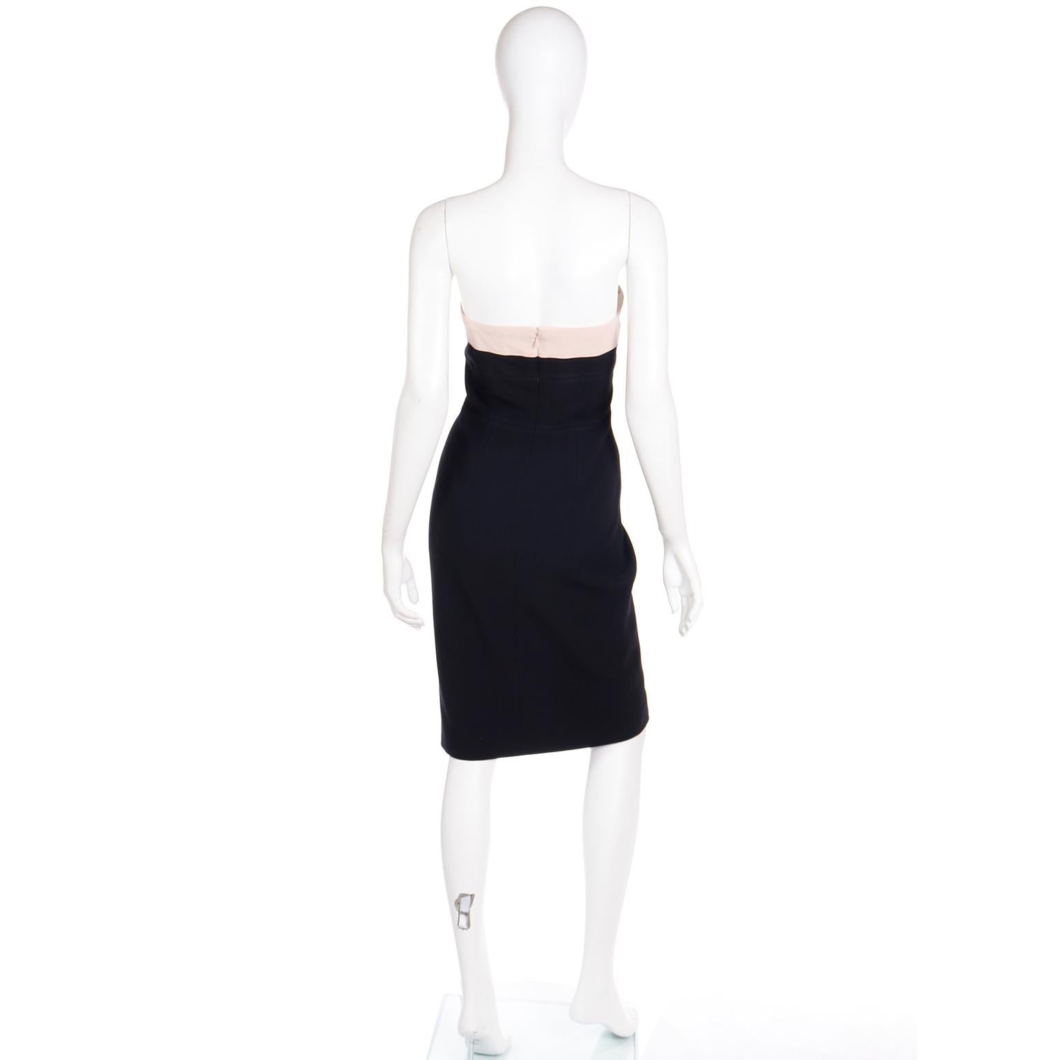 Women's Alexander McQueen Two Tone Beige & Black Strapless Evening Dress For Sale