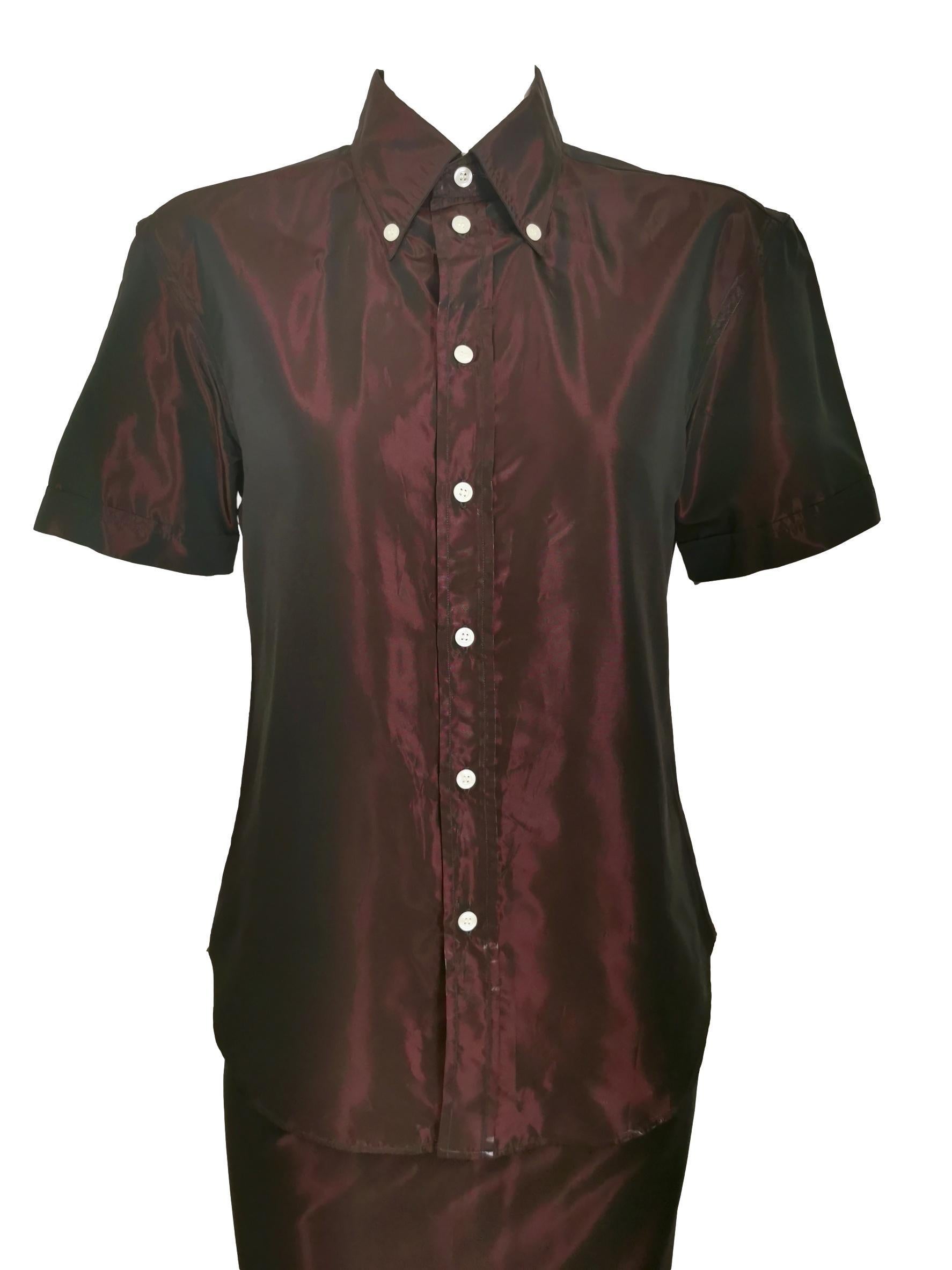 Alexander McQueen Two Tone Fitted Shirt 1996 In Excellent Condition For Sale In Bath, GB